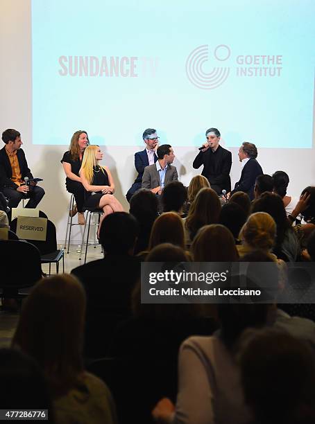 Moderator Andy Greenwald of Grantland, Creator/Writer Anna Winger, Creator/Executive Producer Joerg Winger, actor Jonas Nay, actors Sonja Gerhardt...