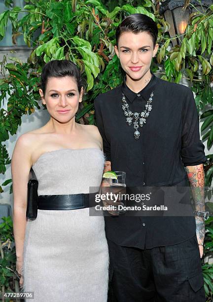 Actresses Yael Stone and Ruby Rose attend The Max Mara 2015 Women In Film Face Of The Future event at Chateau Marmont on June 15, 2015 in West...