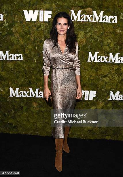 Actress Angie Harmon, wearing Max Mara, attends The Max Mara 2015 Women In Film Face Of The Future event at Chateau Marmont on June 15, 2015 in West...