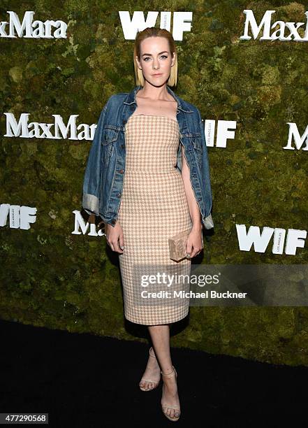 Actress Jena Malone, wearing Max Mara, attends The Max Mara 2015 Women In Film Face Of The Future event at Chateau Marmont on June 15, 2015 in West...