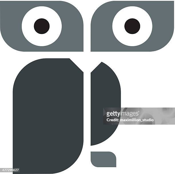 stockillustraties, clipart, cartoons en iconen met modern design owl logo template - shawl