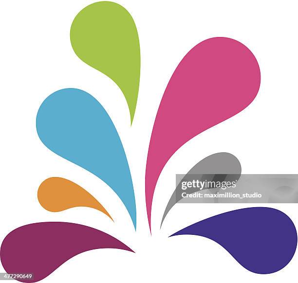 color social splash logo vector illustration - colorful splash stock illustrations