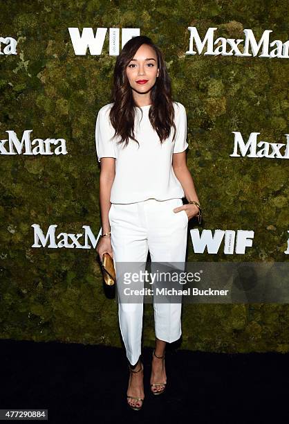 Actress Ashley Madekwe, wearing Max Mara, attends The Max Mara 2015 Women In Film Face Of The Future event at Chateau Marmont on June 15, 2015 in...