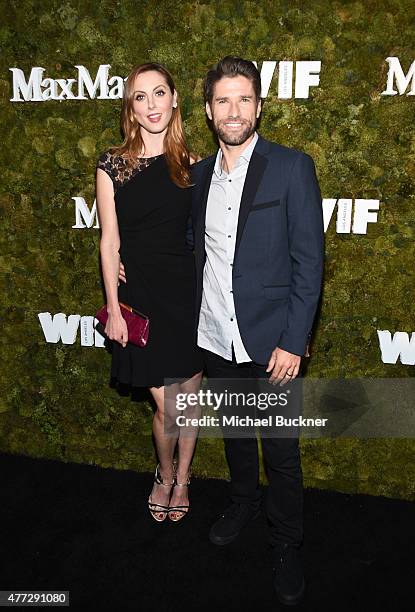 Actress Eva Amurri Martino, wearing Max Mara, and and former soccer player Kyle Martino attend The Max Mara 2015 Women In Film Face Of The Future...