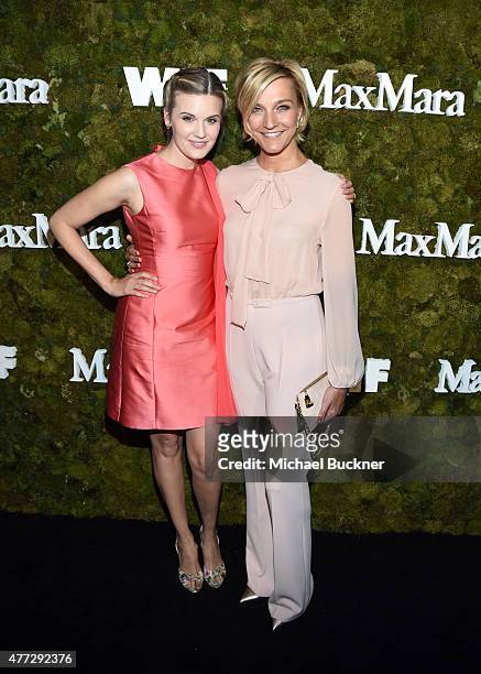 Actress Maggie Grace, wearing Max Mara, and Max Mara Brand Ambassador Nicola Maramotti attend The Max Mara 2015 Women In Film Face Of The Future...
