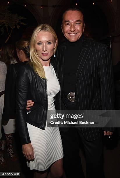 Actress Victoria Smurfit and hair stylist Nick Chavez attend The Max Mara 2015 Women In Film Face Of The Future event at Chateau Marmont on June 15,...