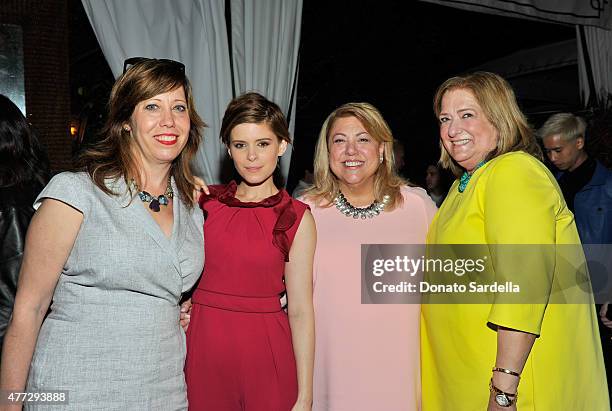 Executive director Kirsten Schaffer, actress Kate Mara, wearing Max Mara, Women In Flilm's Lucy Webb and Iris Grossman, both wearing Marina Rinaldi,...