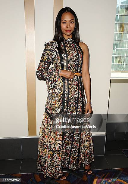 Actress Zoe Saldana attends the premiere of "Infinitely Polar Bear" at the 2015 Los Angeles Film Festival at Regal Cinemas L.A. Live on June 14, 2015...