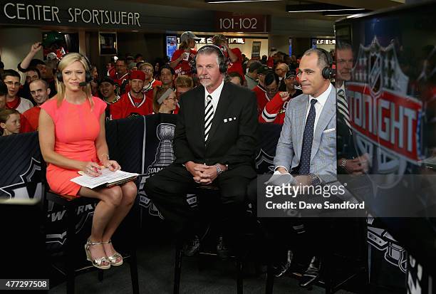 On-air talent Kathryn Tappen, Barry Melrose and Billy Jaffe discuss Game Six of the 2015 NHL Stanley Cup Final between the Tampa Bay Lightning and...