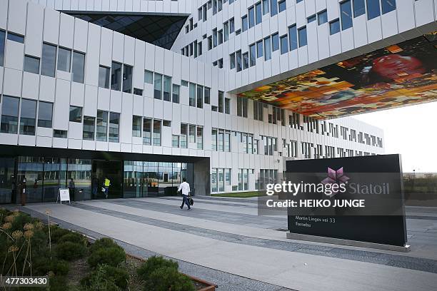Picture taken on July 25, 2014 shows the headquarters of Norwegian energy firm Statoil outside Oslo. Statoil, grappling with plunging global oil...