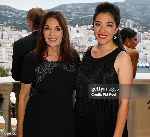 Actress Stepfanie Kramer from the TV series "Hunter" and her daughter attend the 55th Monte Carlo TV Festival : Day 3 on June 15, 2015 in...