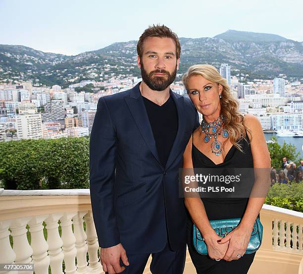 Actor Clive Standen from TV series "Vikings" and wife attend the 55th Monte Carlo TV Festival : Day 3 on June 15, 2015 in Monte-Carlo, Monaco.