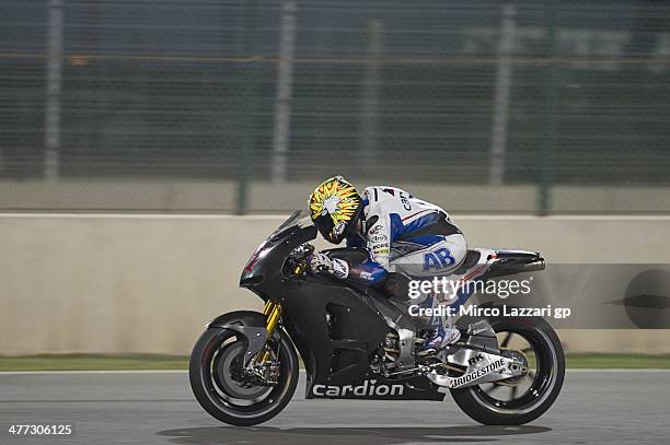 Karel Abraham of Czech and Cardion AB Motoracing heads down a straight during the MotoGP Tests in Losail - Day Two at Losail Circuit on March 8, 2014...