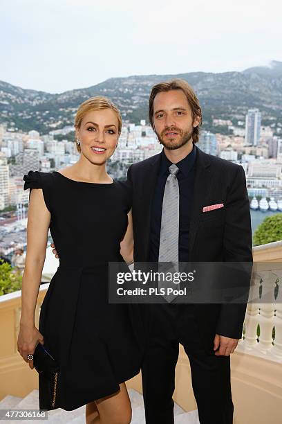 Actors Amanda Schull and Aaron Stanford from the TV series "12 Monkeys" attend the 55th Monte Carlo TV Festival : Day 3 on June 15, 2015 in...