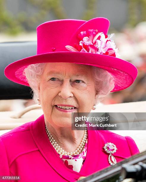 Queen Elizabeth II on day 1 of Royal Ascot at Ascot Racecourse on June 16, 2015 in Ascot, England.