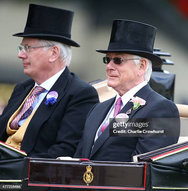 The Duke of Gloucester and Sir Alan Reid ride on the royal procession during Royal Ascot 2015 at Ascot racecourse on June 16, 2015 in Ascot, England.