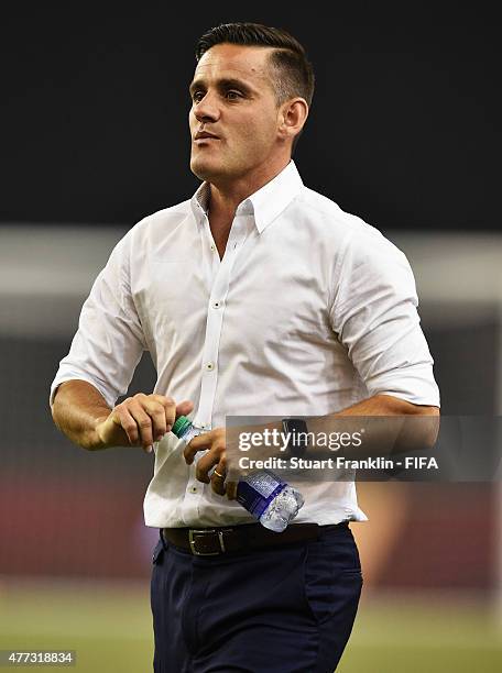 John Herdman, head coach of Canada looks on during the FIFA Women's World Cup Group A match between Netherlands and Canada at Olympic Stadium on June...