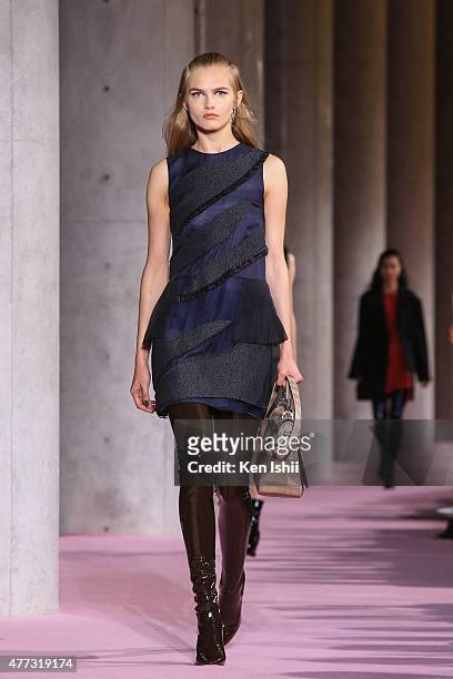 Model walks the runway during the Christian Dior TOKYO Autumn/Winter 2015-16 Ready-To-Wear Show on June 16, 2015 in Tokyo, Japan.