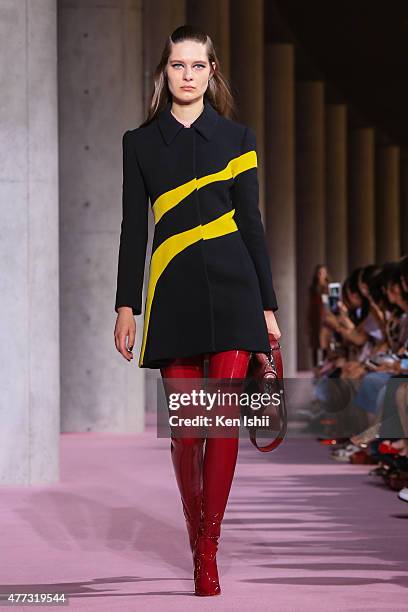 Model walks the runway during the Christian Dior TOKYO Autumn/Winter 2015-16 Ready-To-Wear Show on June 16, 2015 in Tokyo, Japan.