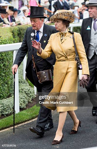 Princess Anne, Princess Royal and Andrew Parker Bowles on day 1 of Royal Ascot at Ascot Racecourse on June 16, 2015 in Ascot, England.