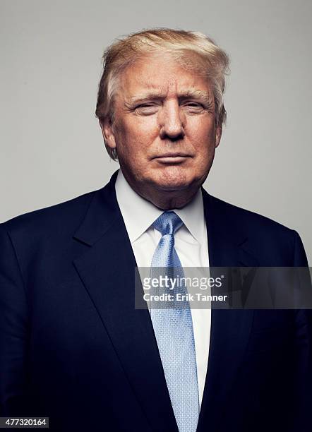 American business magnate, investor, television personality and author Donald Trump is photographed for Self Assignment on April 10, 2015 in New York...