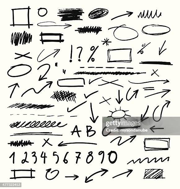 stockillustraties, clipart, cartoons en iconen met hand drawn design elements collection - handdrawn