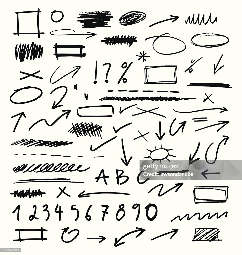 Mão desenhada coleção de elementos de Design
