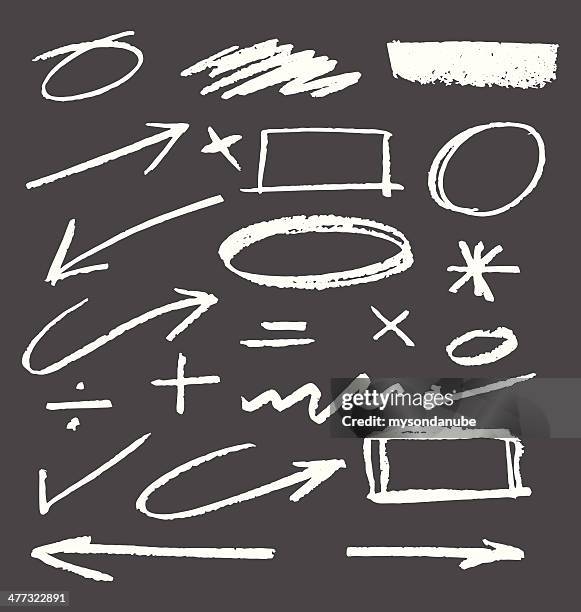hand drawn design elements collection - pencil squiggle stock illustrations