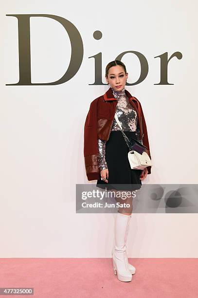 Musician/Designer Madmoiselle Yulia arrives at the Christian Dior TOKYO Autumn/Winter 2015-16 Ready-To-Wear Show at The National Art Center Tokyo on...