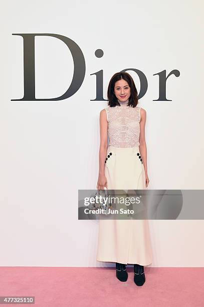 Model Reiko Takagaki arrives at the Christian Dior TOKYO Autumn/Winter 2015-16 Ready-To-Wear Show at The National Art Center Tokyo on June 16, 2015...