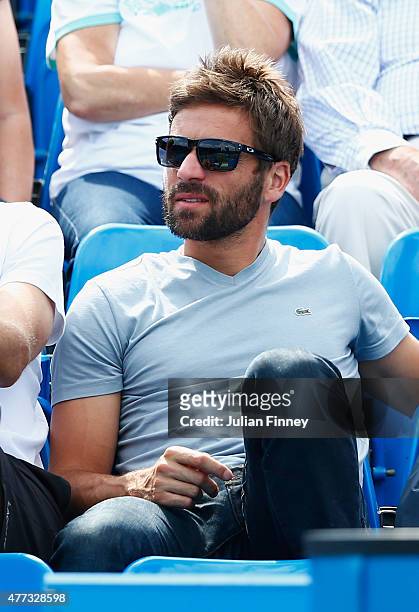 France Davis Cup captain Arnaud Clement watches during day two of the Aegon Championships at Queen's Club on June 16, 2015 in London, England.