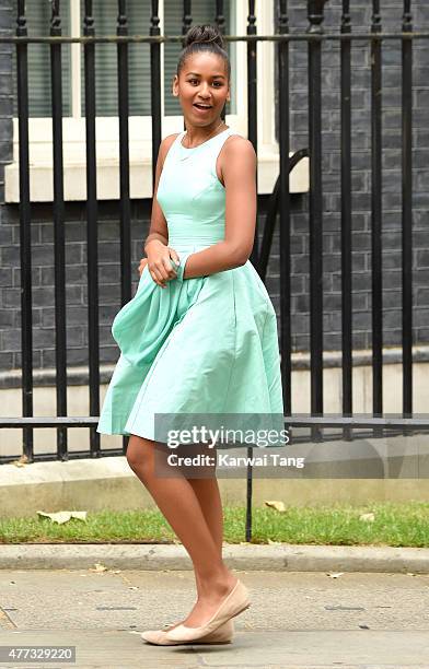 Natasha Obama visits 10 Downing Street on June 16, 2015 in London, England.