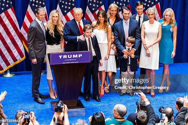 Eric Trump, Lara Yunaska Trump, Donald Trump, Barron Trump, Melania Trump, Vanessa Haydon Trump, Kai Madison Trump, Donald Trump Jr., Donald John...