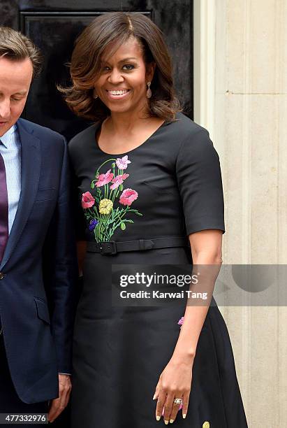 The US First Lady Michelle Obama visits 10 Downing Street on June 16, 2015 in London, England.