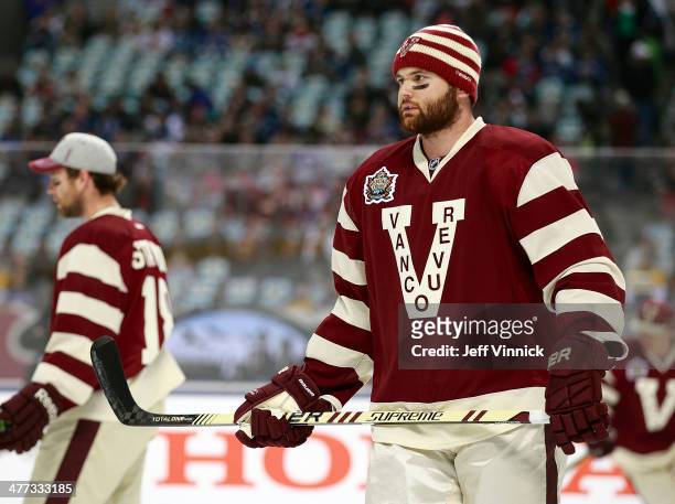 Zack Kassian of the Vancouver Canucks skates up ice during the 2014 Tim Hortons NHL Heritage Classic against the Ottawa Senators at BC Place Stadium...