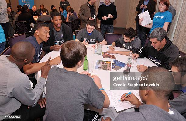 General view of atmosphere at an event with The Sacramento Kings and students from The United Nations International School recognizing New York City...