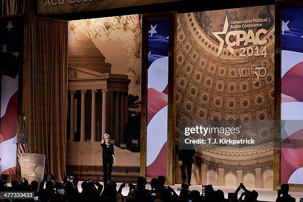 Conservative pundit, television personality and former vice presidential candidate Sarah Palin takes the stage to speak during the 41st annual...