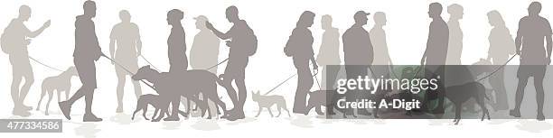 vierbeinigen freunde tapistry - hund leine stock-grafiken, -clipart, -cartoons und -symbole