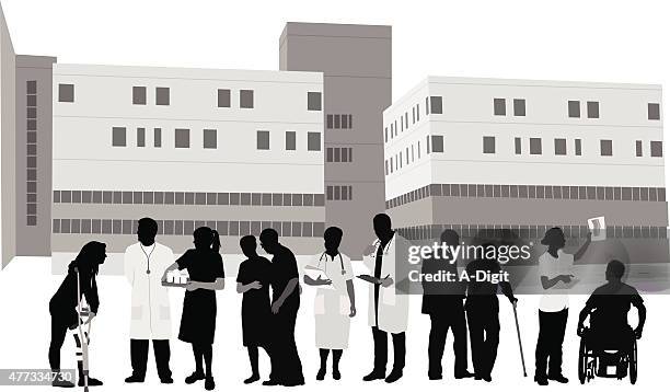 hmo - spital mann patient stock-grafiken, -clipart, -cartoons und -symbole