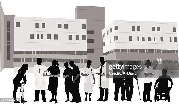 hmo - black silhouette of doctors stock illustrations