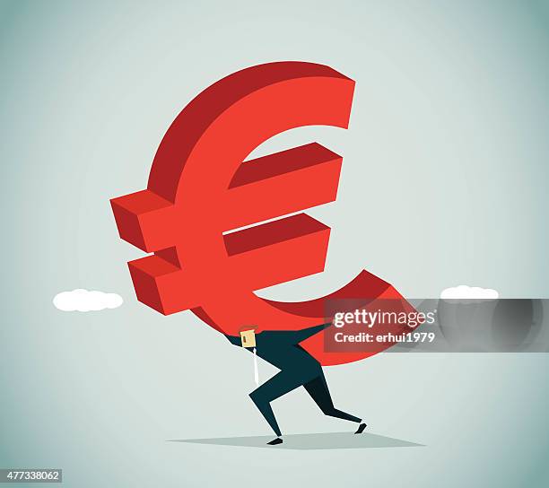 in debt - debt burden stock illustrations