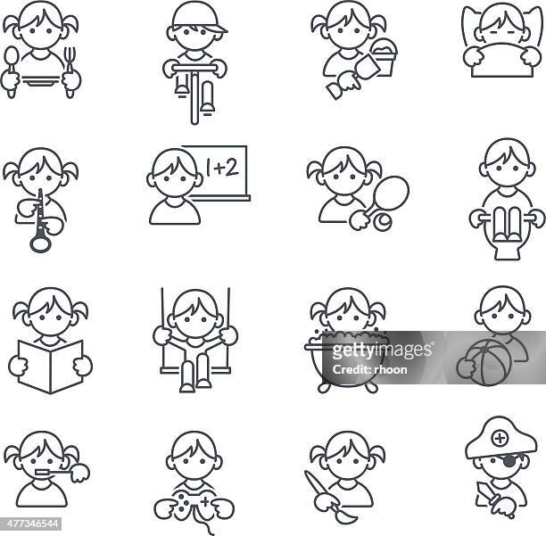 kinder-icons - child stock-grafiken, -clipart, -cartoons und -symbole