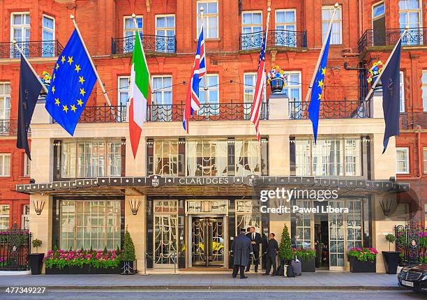 claridge's hotel in mayfair. - hotel claridges stock pictures, royalty-free photos & images