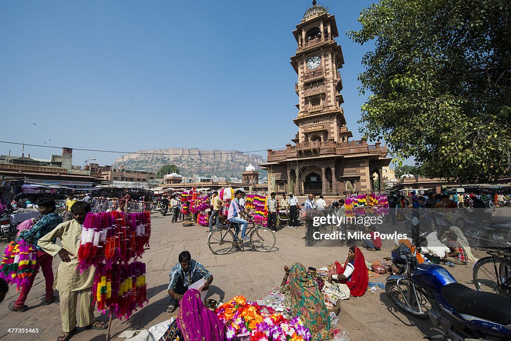 Busy market scene, Jodhpur, India
