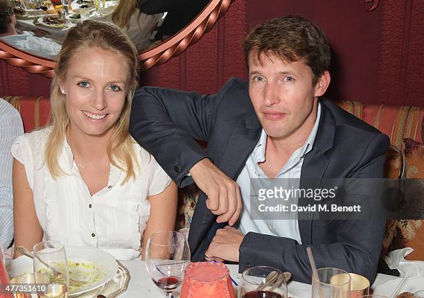 Sofia Wellesley and James Blunt attend the Walkabout Foundation Event hosted by Dee Ocleppo And Tommy Hilfiger at Loulou's at 5 Hertford Street on...