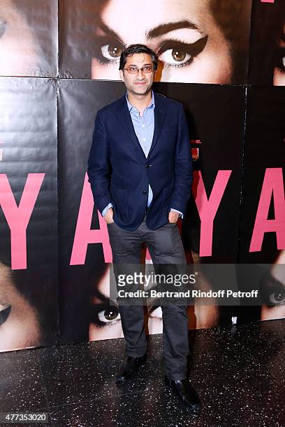 Director of the movie Asif Kapadia attends the 'Amy' Paris Premiere, held at Cinema Max Linder on June 16, 2015 in Paris, France.