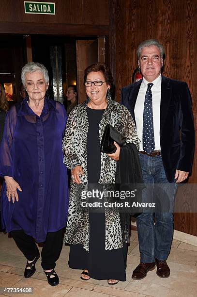 Amaya Uranga, Estibaliz Uranga and Inaki Uranga attend the "Naranja y Limon" awards 2015 at the Sheraton Hotel on June 16, 2015 in Madrid, Spain.