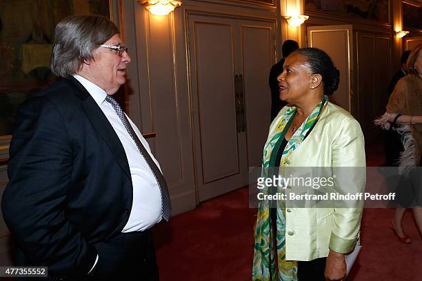 Sworn Mediator of the Canton of Geneva, Stage Director and Actor of the Piece, Guy A. Bottequin and French Minister of Justice Christiane Taubira...