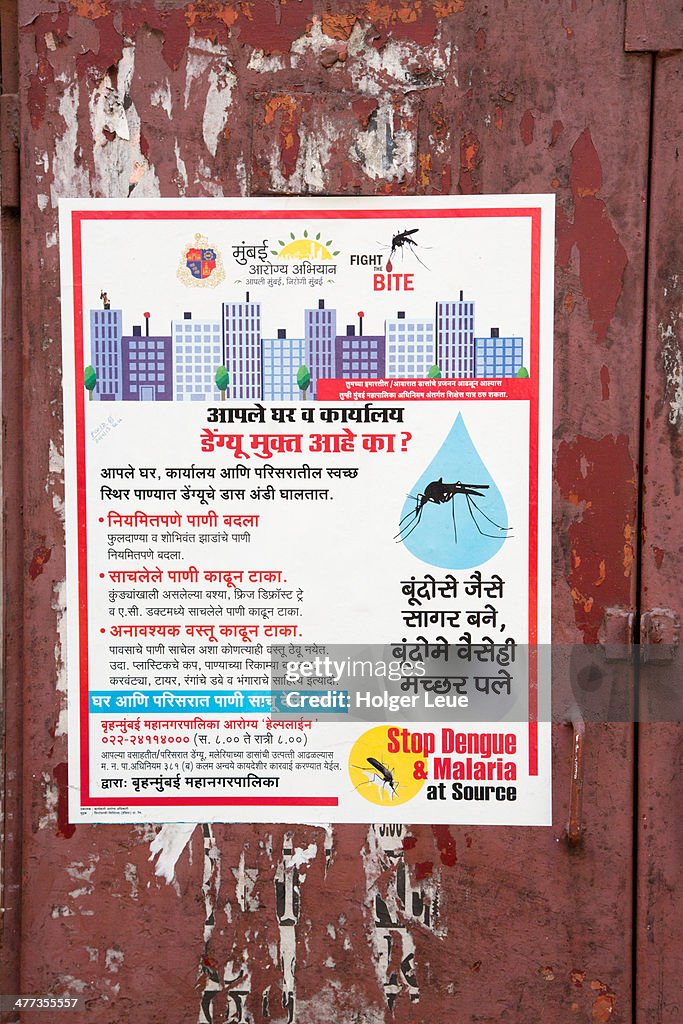 Dengue fever and malaria warning poster