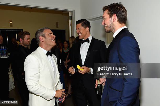 Andy Cohen and Fredrik Eklund attend the 2015 amfAR Inspiration Gala New York at Spring Studios on June 16, 2015 in New York City.